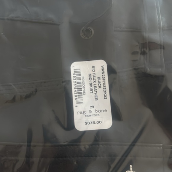 Rag & Bone Sid Faux Leather Midi Skirt NWT - Picture 6 of 6